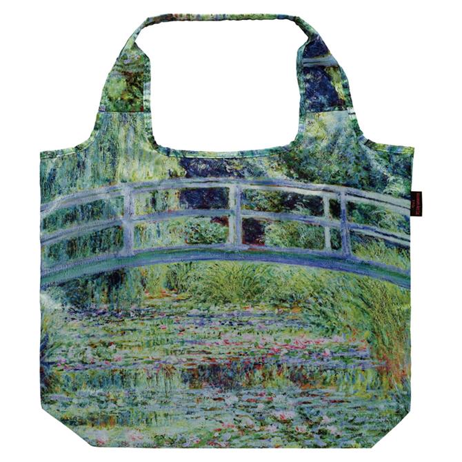 Tote Bag Type - 【クーポンで8％OFF★5/15まで】 バッグ エコバッグ 名画 おしゃれ W45×H35×D12.5cm （ 紐の長さ…約20cm ） エレガント 名画 クーラーエコバッグ （ モネ 「 睡蓮の池と日本の橋 」 ）
