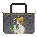 【8%OFF★創業祭】 バッグ エコバッグ 名画 おしゃれ レインバッグカバーW55×H38×D8cm ( 紐の長さ…約22cm ) 、折りたたみ時…W16×H12×D2cm エレガント 名画 レインバッグカバー ( ミュシャ 「 羽根 」 )(4)
