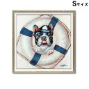 《クーポンで5%OFF★7/20まで》 絵画 額 ハンドペイント かわいい おしゃれ 犬 オイル ペイント アート ( Sサイズ ) 「 シーマン ドッグ 」