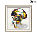 《クーポンで5%OFF★7/20まで》 絵画 額 ハンドペイント かわいい おしゃれ 犬 オイル ペイント アート ( Sサイズ ) 「 B dog 」