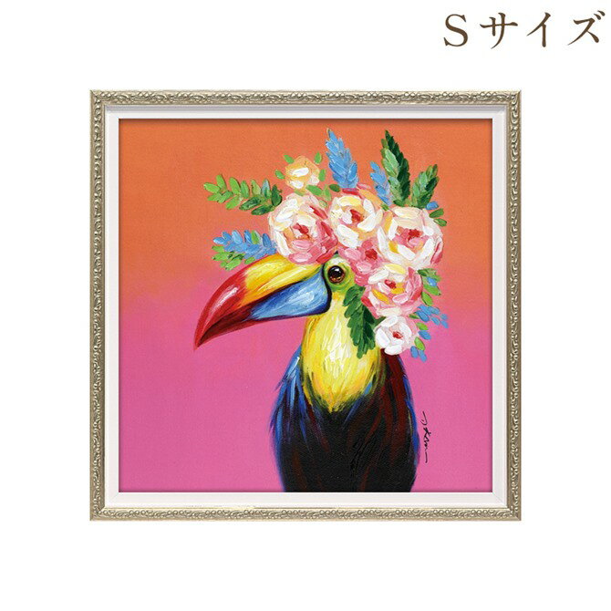 12/4(木)20時から★880円OFF★ 絵画 ハンドペイント アートパネル キャンバス 蛙 オイル ペイント アート 幅33cm ギャル 花 オシャレ クラ...