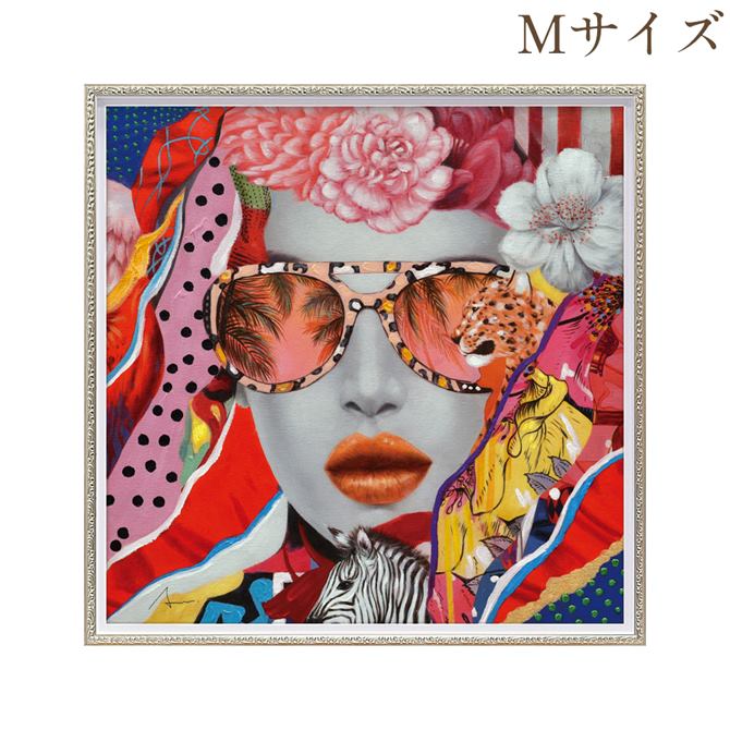 12/4(木)20時から★2,200円OFF★ 絵画 ハンドペイント アートパネル キャンバス 花 オイル ペイント アート 幅63cm ワイルドコラージュ オ...