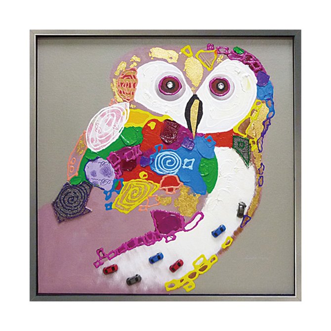 12/4(木)20時から★2,970円OFF★ 絵画 ハンドペイント アートパネル キャンバス 鳥 オイル ペイント アート 幅83cm カラフルオウム オシャ...