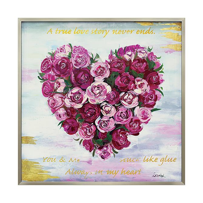 12/4(木)20時から★2,970円OFF★ 絵画 ハンドペイント アートパネル キャンバス 花 オイル ペイント アート 幅83cm ハートローズ オシャレ...