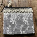 【クーポンで20%OFF★8/3(日)まで】 レース ポーチ レース布 レース生地 10×12 レース刺繍 candide キャンディッド D1 ミニティッシュ&ポーチ 下地黒 黒布 ヨーロピアン おしゃれ エレガント かわいい アンティーク ロココ ノスタルジック