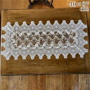 《10%OFFクーポン★店舗統合記念》 レース ファブリック テーブルリネン テーブルセンター 40×87cm rose the flrur ローズテフルール ...