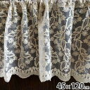 《10%OFFクーポン★店舗統合記念》 レース カーテン カフェカーテン 45×120cm 花レース オーガンジー刺繍 レース刺繍 U1 カフェカーテン 花刺繍...