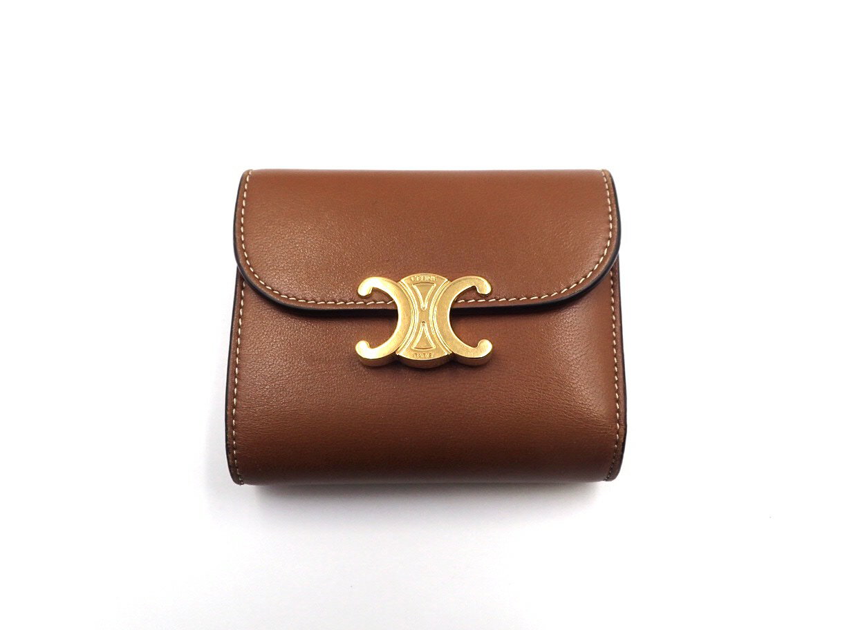 Rakuten - 【中古】CELINE セリーヌ トリオンフ ウォレット 三つ折り財布 コンパクト