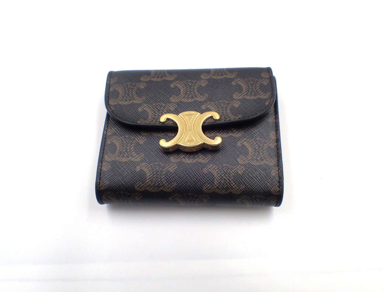 Rakuten - 【中古】CELINE セリーヌ トリオンフ ウォレット 三つ折り財布 コンパクト
