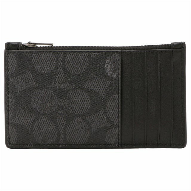 COACH コーチ C0985 CHR シグネチャー キャンバス ジップ カードケース コインケース フラグメントケース チャコール メンズ ZIP CARD CASE 【bwco01054m】