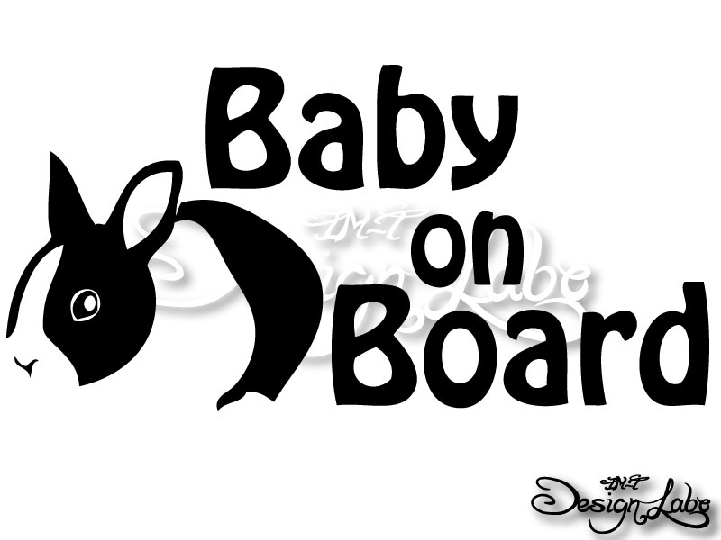 BABY on BOARD うさぎ デザインカッティングステッカー Rabbit ウサギ 兎 ドワーフホト 出産祝いに！