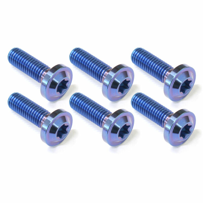 64チタンボルト ブレーキ ディスクボルト ヤマハ用 M8×25 6本 青 ブルー Ti - 6Al - 4V Titanium 64チタン合金