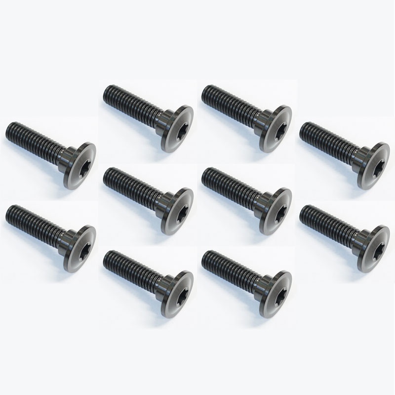 64チタンボルト ブレーキ ディスクボルト カワサキ用 M8×30 10本 ブラック 黒 Ti - 6Al - 4V Titanium 64チタン合金