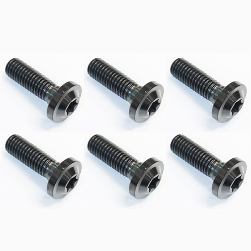 64チタンボルト ブレーキ ディスクボルト ヤマハ用 M8×25 6本 ブラック 黒 Ti - 6Al - 4V Titanium 64チタン合金