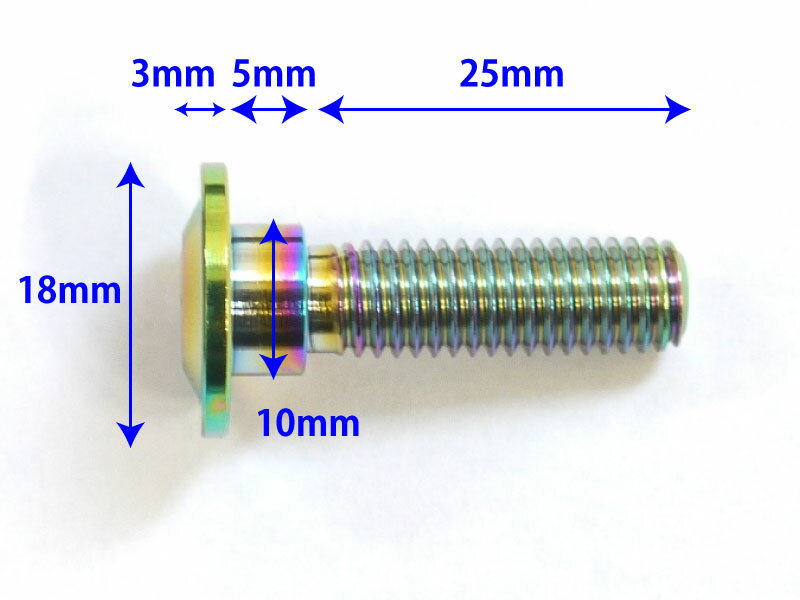 64チタンボルト ブレーキディスクボルト カワサキ用 M8×30 10本 焼き色有り GPZ900R ZX14R KSR Z1000 ZX10R ゼファー750/400/1100 ZRX Z1R