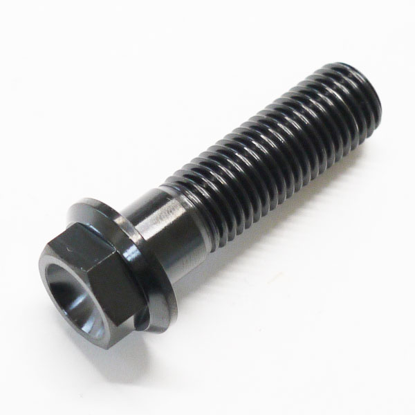 64チタンボルト M10 × 35mm P1.25 細目 フランジボルト ブラック 黒 Ti-6Al-4V 64チタン合金