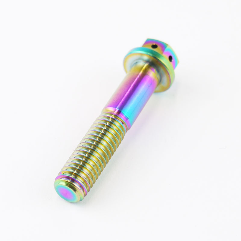 64チタン デュアルドライブ フランジボルト ワイヤーロック M8 × 40mm P1.25 焼き...