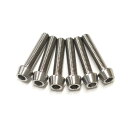 64チタンボルト テーパーキャップ M5 × 25mm P0.8 6本セット 焼き色なし Ti - 6Al - 4V Titanium ステムボルト ステムスクリュー(4)