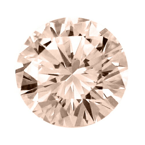 【中央宝石研究所ソーティング付】天然 ダイヤ 0.072ct (Light Orangy Pink-I1-RD) ラウンド ルース【新品】