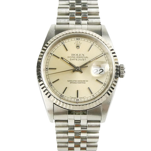 【ROLEX ロレックス】【専用箱付き】良品 オイスターパーペチュアル デイトジャスト 16234 T番 SS×WG シルバー文字盤 自動巻き ブランド腕時計 メンズ ウォッチ【中古】