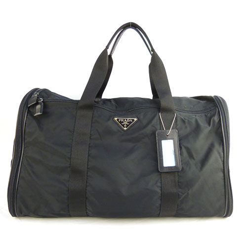 【PRADA プラダ】美品 ボストンバッグ スポーツバッグ ナイロン 幅拡張ファスナー付き 大容量 ブラック 黒【中古】のサムネイル