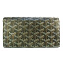 【GOYARD ゴヤール】美品 リシュリュー 2つ折り長財布 ロゴ ヘリンボーン ブラック【中古】