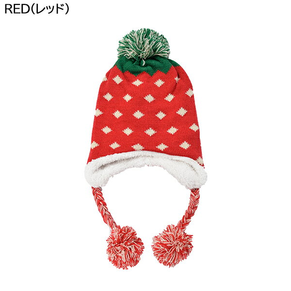 プレイウインター PLAYWINTER ジュニア キッズ ガールズ 雪遊び ふわふわ あたたかい かわいい スキー スノーボード ニットキャップ レッド ピンク 7444 レターパックも対応