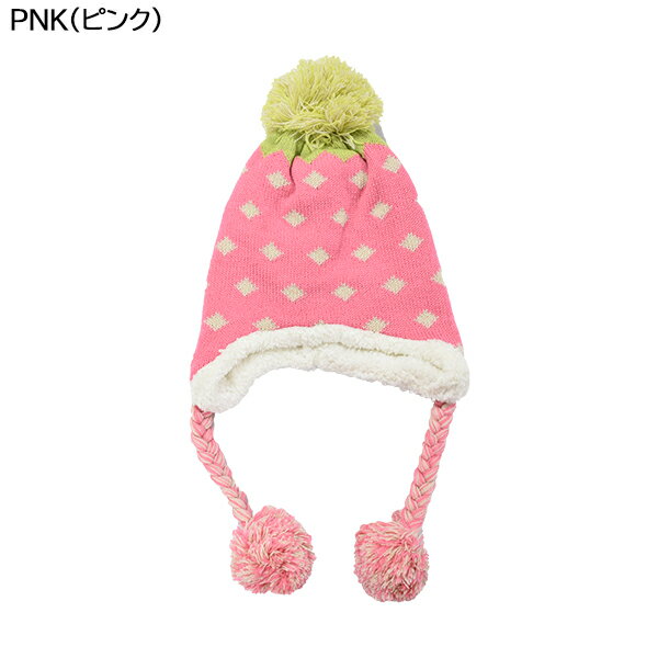 プレイウインター PLAYWINTER ジュニア キッズ ガールズ 雪遊び ふわふわ あたたかい かわいい スキー スノーボード ニットキャップ レッド ピンク 7444 レターパックも対応