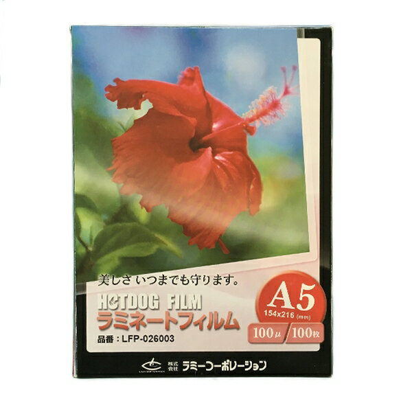 ラミネートフィルム 【A5サイズ】【100μm】 100枚 メニュー表 ポスター DIY POP ポップ 写真 水濡れ防止 汚れ防止 キズ防止 ホットラミネート...