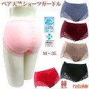 ガードルショーツ ベア天竺 インナー ショーツガードル レース 綿95% 前面レースデザイン M/L/LL/3L 白/黒/赤/ピンク/ベージュ/ブルー/ パワー...
