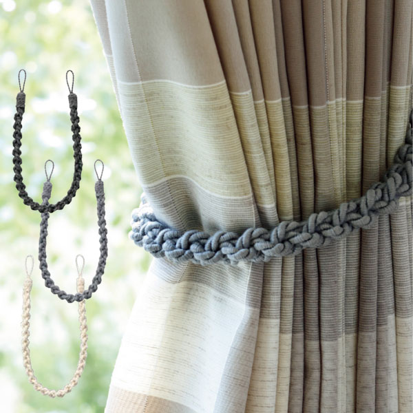 タチカワブラインド製 カーテンタッセル マルチノット(1本入り) ベージュ/ブルー/グレー/コーラル