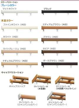 タチカワブラインド製 カーテンレール/ファンティア+部品+ブラケットセット ダブル/キャップタイプ:サイドカバーS・W /カラー:マットホワイト/サイズオーダー/101〜182cm