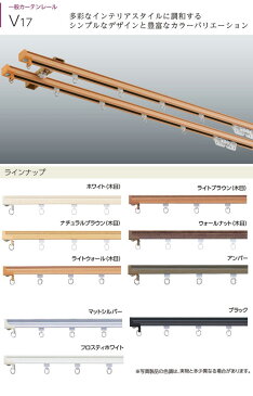 タチカワブラインド製 カーテンレール/V17+部品+ブラケットセット シングル/カラー:フロスティホワイト・ブラック・マットシルバー/サイズオーダー/101〜182cm