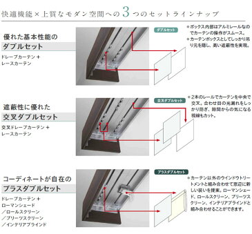 TOSO/トーソー製 カーテンボックス/グラビエンスダブルセット レール付き/サイズオーダー/201〜250cm/天井付け/正面付け