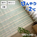 ≪楽天スーパーSALE≫【10%OFF】カーペット 3畳 ラグ マット ひんやり -2℃ マイナス2度 ミントグリーン おしゃれ アスワン 防ダニ 抗菌 すべり止め付き クール 約190×240cm 日本製 送料無料