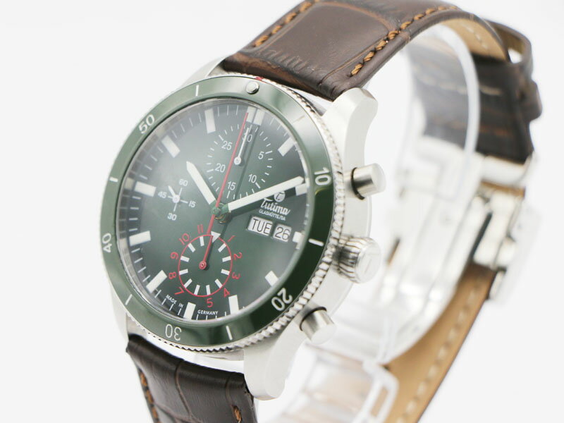 【 チュチマ Tutima 】 腕時計 6407-03 グランドブリーカー エアポートクロノ 41mm SS/革 デイデイト 自動巻 裏スケ メンズ 新着 70167-2 中古 送料無料