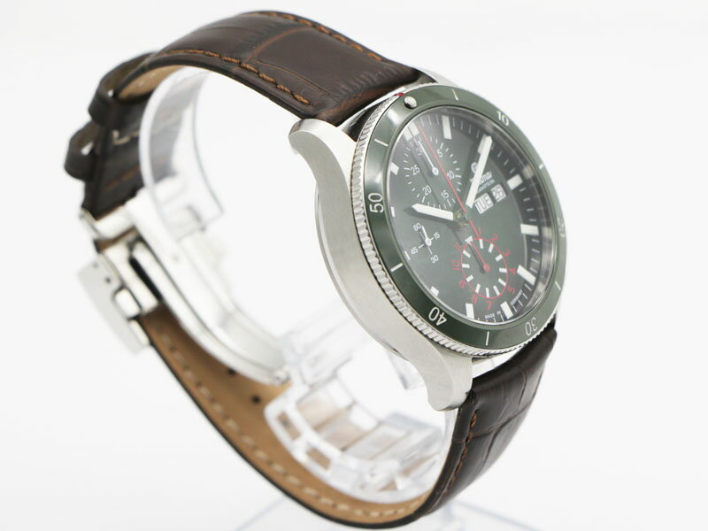 【 チュチマ Tutima 】 腕時計 6407-03 グランドブリーカー エアポートクロノ 41mm SS/革 デイデイト 自動巻 裏スケ メンズ 新着 70167-2 中古 送料無料