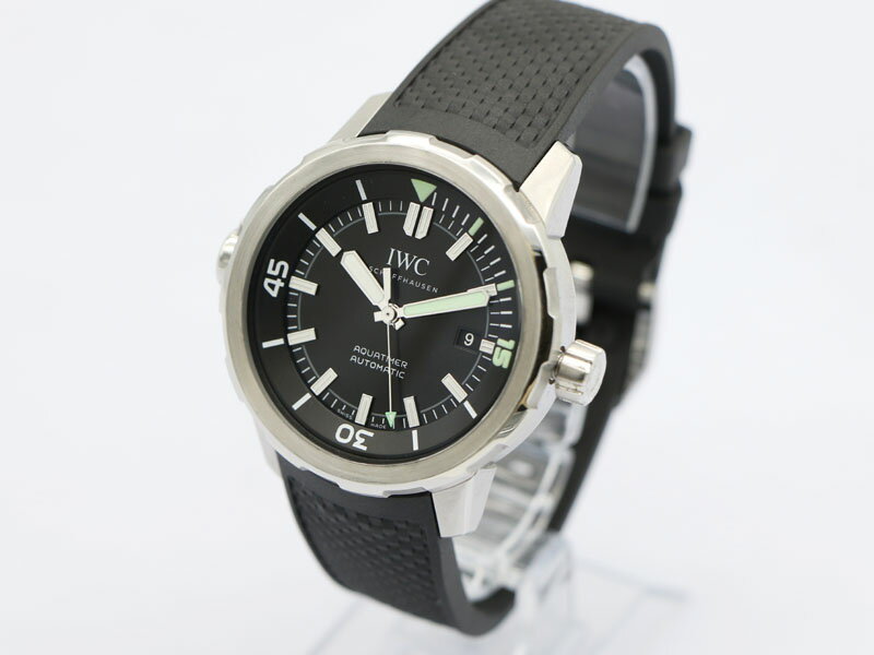 【 IWC インターナショナルウォッチカンパニー 】腕時計 IW329001 アクアタイマー 黒文字盤 SS/ラバー 自動巻 メンズ 新着 70228-2 中古 送料無料