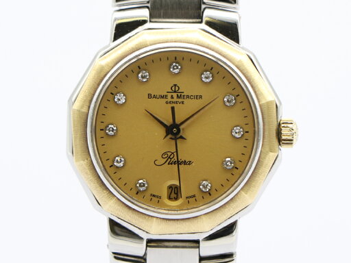 【 ボーム&メルシエ BAUME&MERCIER 】 腕時計 リビエラ 5231 GP/SS クォーツ 11Pダイヤ レディース □新着 04924-0 中古 送料無料 【 ボーム&メルシエ BAUME&MERCIER 】 腕時計 リビエラ 5231 GP/SS クォーツ 11Pダイヤ レディース □新着 04924-0 中古 送料無料