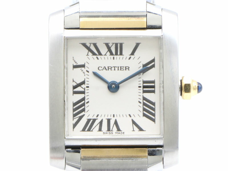 【 カルティエ Cartier 】腕時計 W51007Q4 タンクフランセーズSM K18YG/SS クォーツ アイボリー文字盤 レディース 新着 70126-1 中古 送料無料