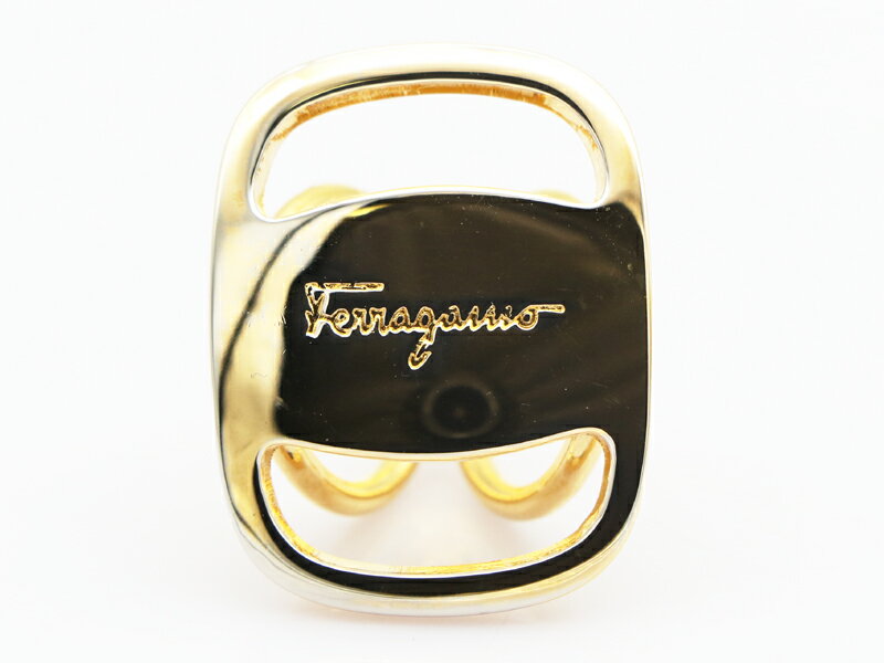 【 サルヴァトーレフェラガモ Salvatore Ferragamo 】 スカーフリング GP ゴールドカラー レディース 新着 76017-8 中古品 送料無...