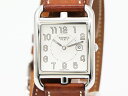 【 エルメス HERMES 】腕時計 CC.2710 ケープゴッド ドゥブルトゥール SS/革 ホワイト文字盤 クォーツ レディース 新着 70179-1中古 送料無料