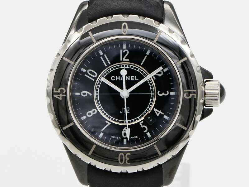 【 シャネル CHANEL 】 腕時計 J12 H0680 セラミック カーフ クォーツ レディース 新着 70360-6 中古 送料無料