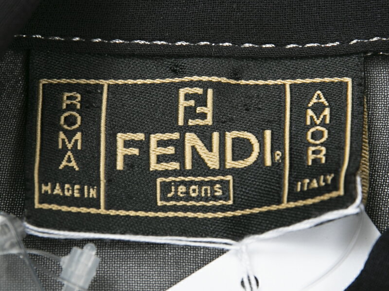 【 フェンディジーンズ FENDI JEANS 】 シースルートップス ブラウス シャツ XL ブラック イタリア製 サイズ42 レディス 5927-0 〇新着 値下げ