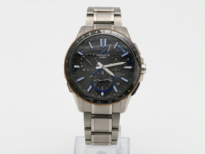 一平堂の【 カシオ CASIO 】 OCW-G1200 オシアナス GPSハイブリッド 44mm チタン デイデイト ソーラークォーツ メンズ 新着 保 箱 76003-2 中古 送料無料｜アングル2