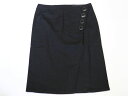 〇【BURBERRY BLUE LABEL バーバリー ブルーレーベル】台形スカート ひざ丈 サイズ36 ブラック レディース 11357-0