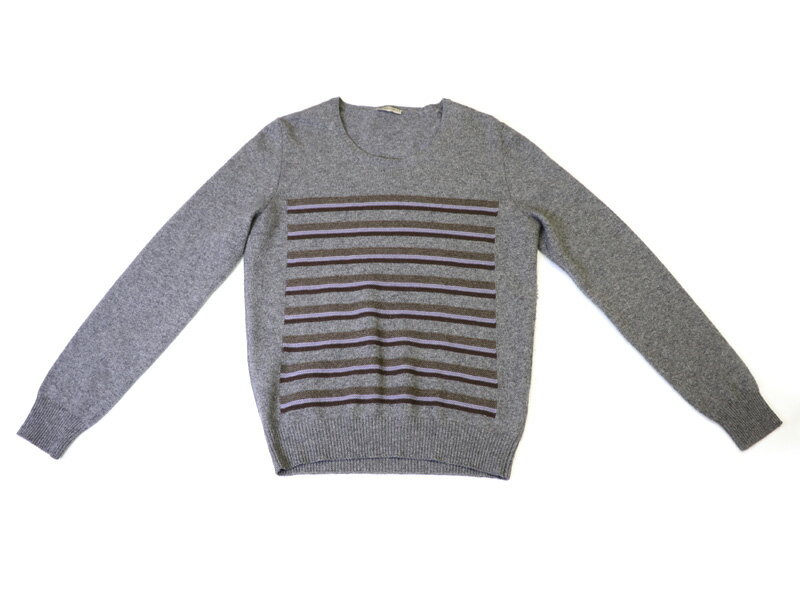 【 ボッテガヴェネタ BOTTEGA VENETA 】 カシミヤ 長袖 ニット セーター サイズ44 トップス グレー イタリア製 メンズ 新着 中古 1289...