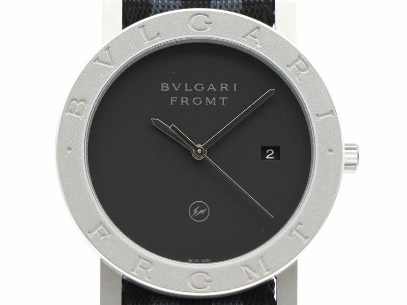 【 ブルガリ BVLGARI 】BB41S ブルガリブルガリ フラグメントコラボ 日本限定250本 SS/ナイロン デイト メンズ 自動巻 裏スケ 箱 新着 70404-1 中古 送料無料
