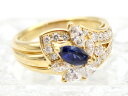【 イエローゴールド K18YG 】指輪 リング ブルーサファイア 0.95ct ダイヤモンド 0.76ct 7.6g 13号 レディース ☆新着 02901-...