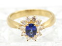 【 イエローゴールド K18YG 】指輪 リング ブルーサファイア 0.59ct ダイヤモンド 0.39ct 4.4g 11号 レディース ☆新着 03662-...